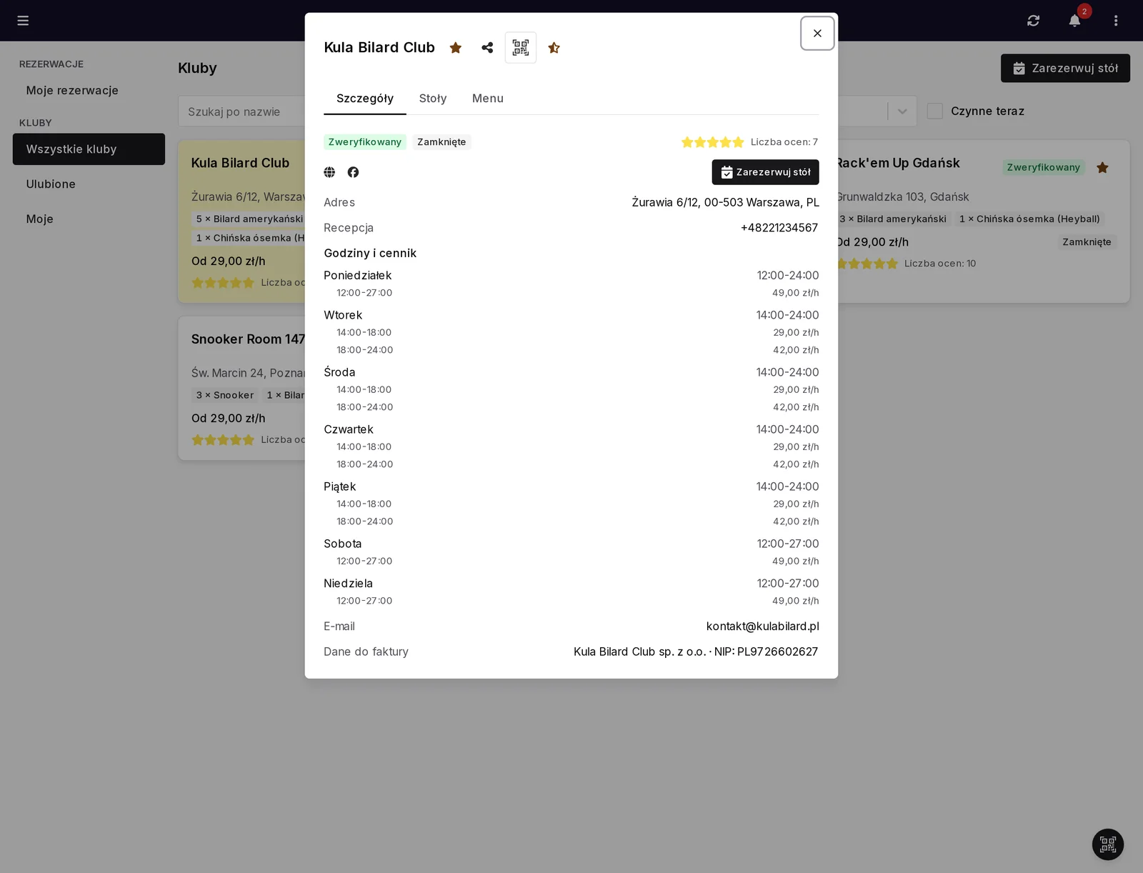 Club directory